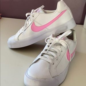 White and Pink Nike sneakers